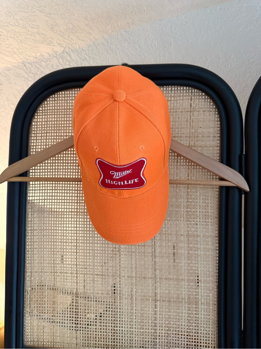 Miller High Life Mens Adjustable Trucker Brim Hat Blaze Orange